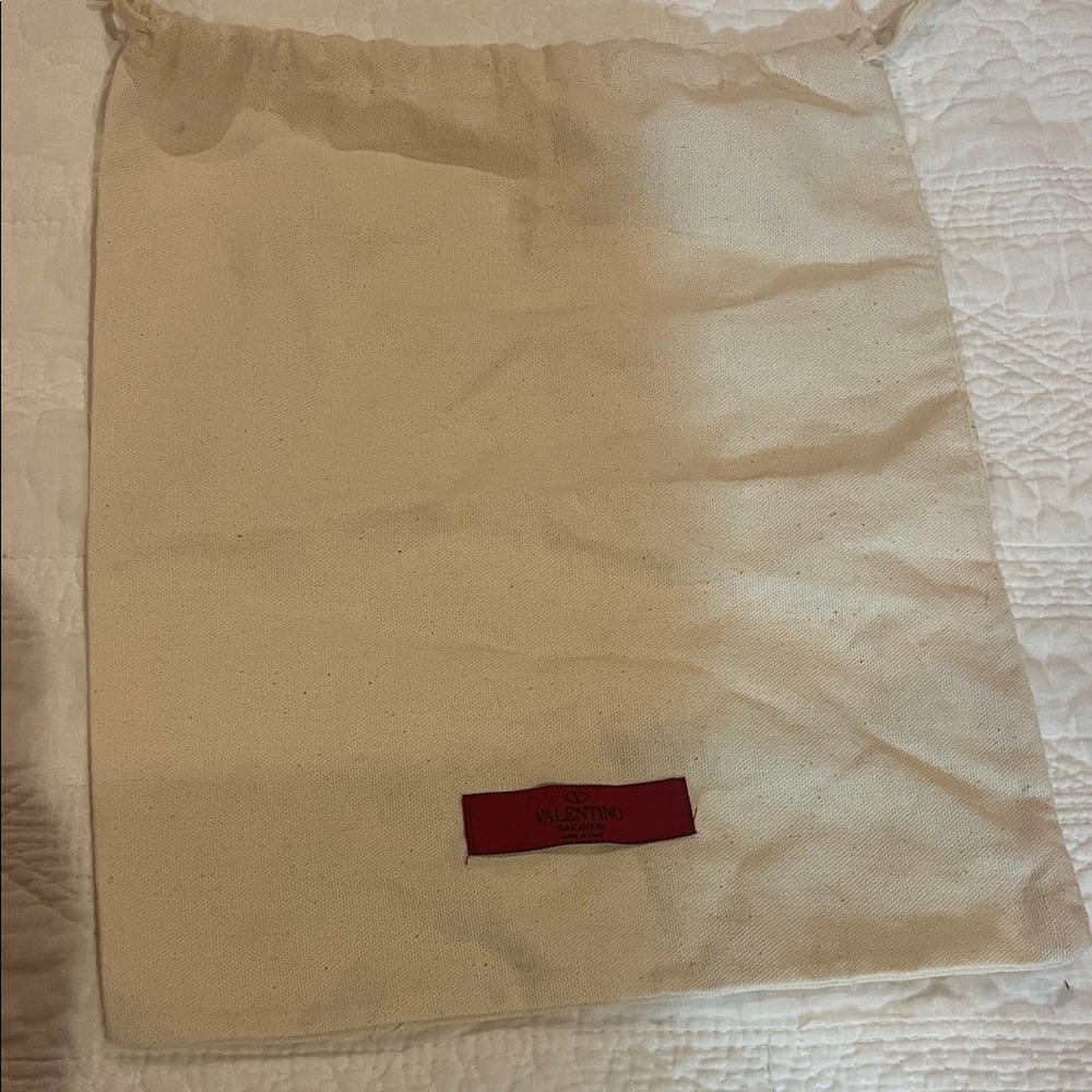 Valentino Cream Dust Bag with Red Logo